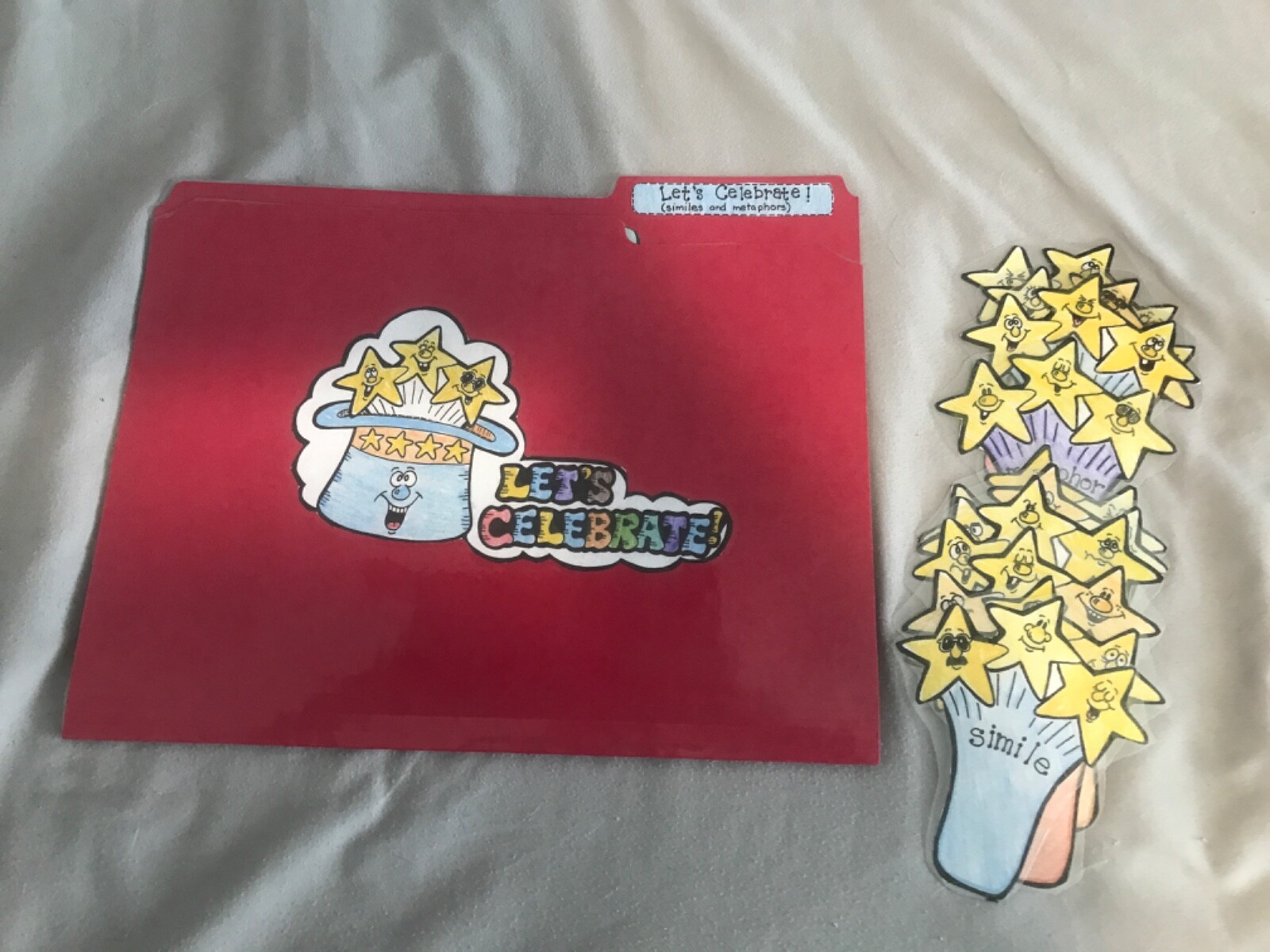 Let’s Celebrate! Similes metaphors Grades 3-4 language arts file folder game