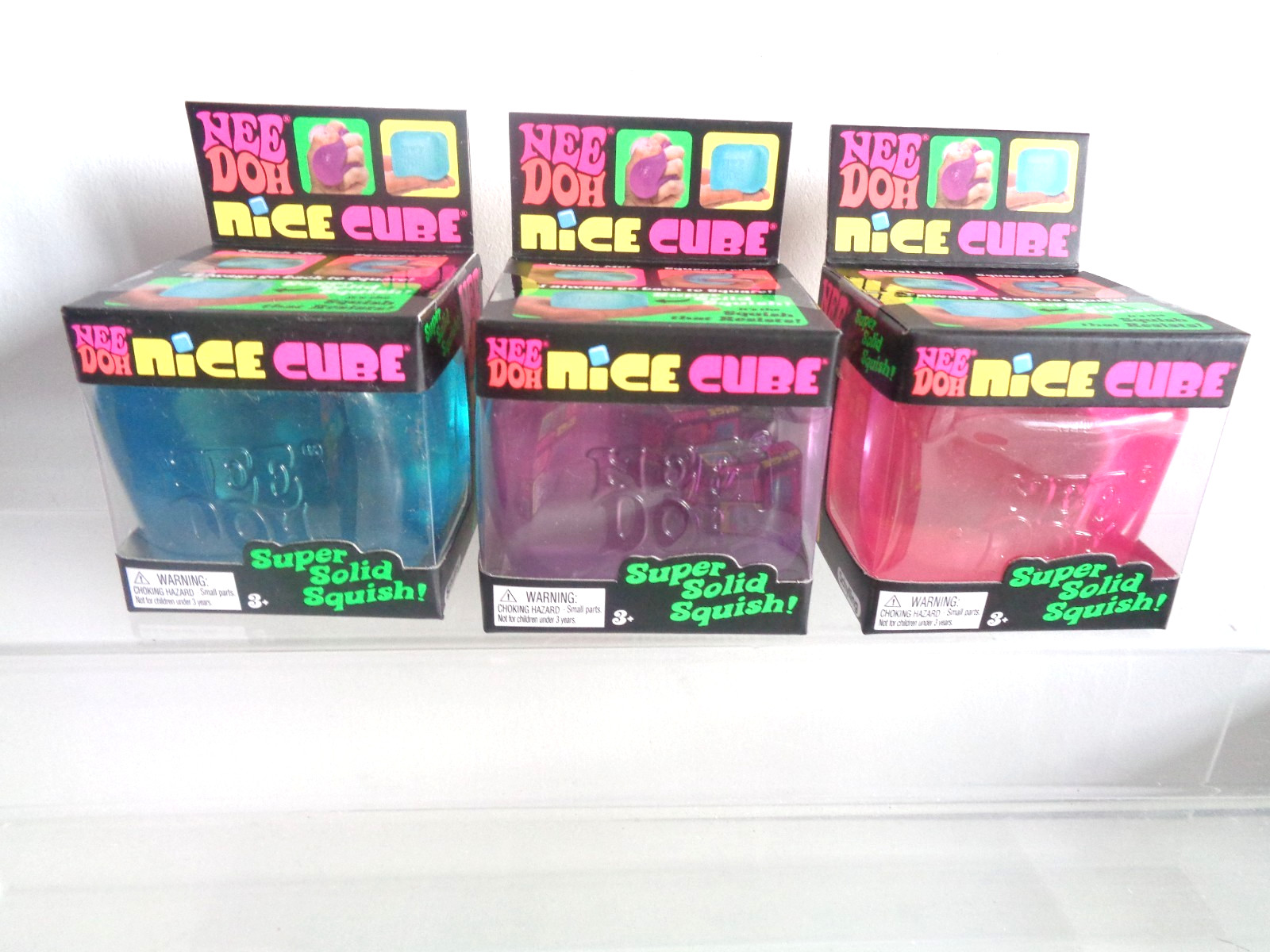 GENUINE Needoh Nice Cube 6cm Fidget Stress Relief Toy Choose Colour