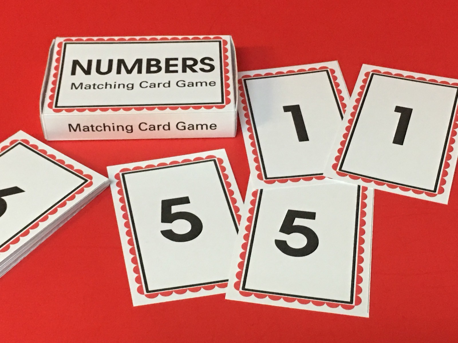 Numbers Matching Cards Game – Cards for Learning Centers – Cards & Box