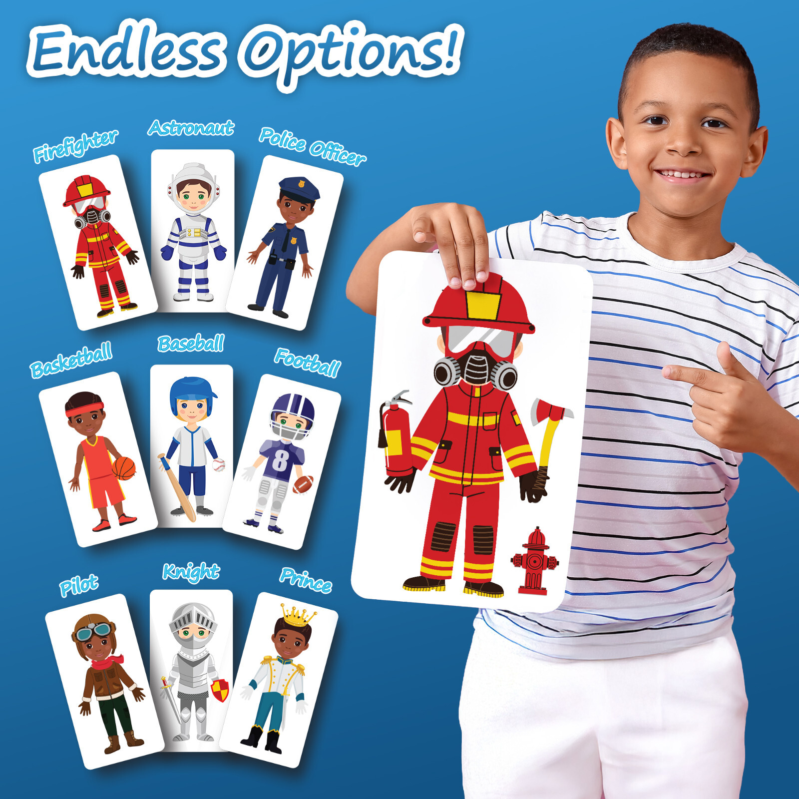 Large & Durable Reusable Sticker Book + 4 Large Dress Up Dolls (2 Boys/2 Girls)