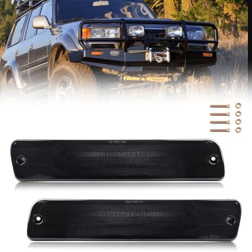 Front Bumper Signal Light Housing Compatible with Toyo-ta Land Smoked Lens
