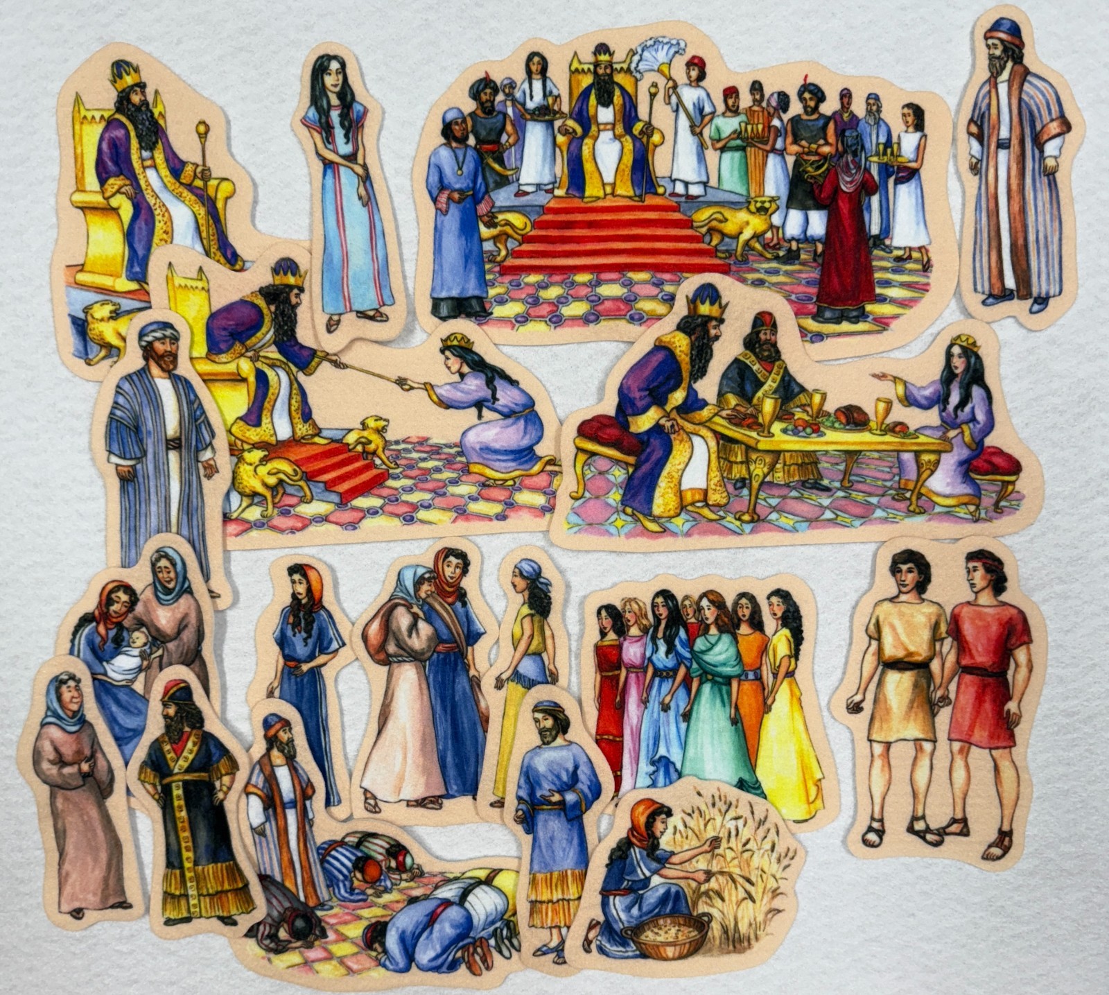 Ruth & Esther Felt Figures For Bible FLANNEL BOARD Stories Old Testament kids