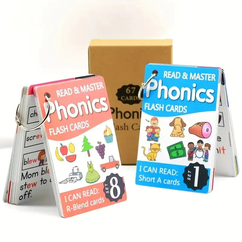 112 Phonics Flashcards for Youngsters – 67 Waterproof, Durable English Learning