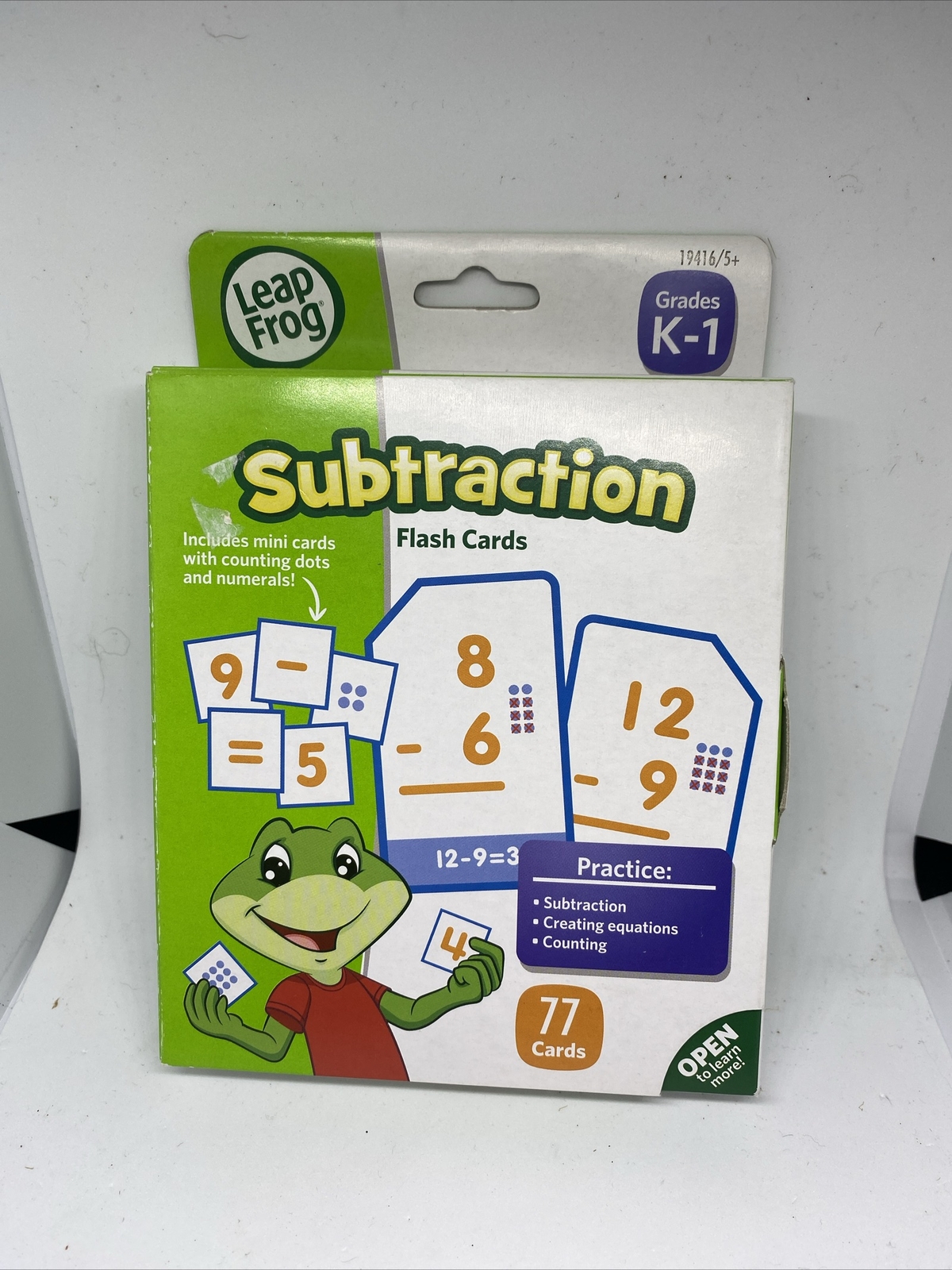 LeapFrog Subtraction Flash Cards 19416 Grades K-1 Leap Frog Pack of 77 NEW