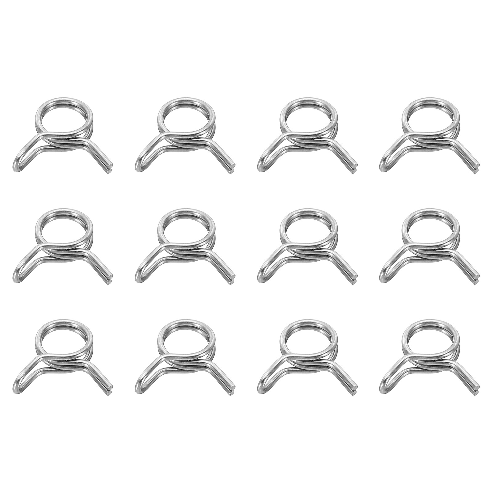 12Pcs 6mm ID 6-7.3mm OD Double Wire Spring Hose Clamp Spring Clips Clamps