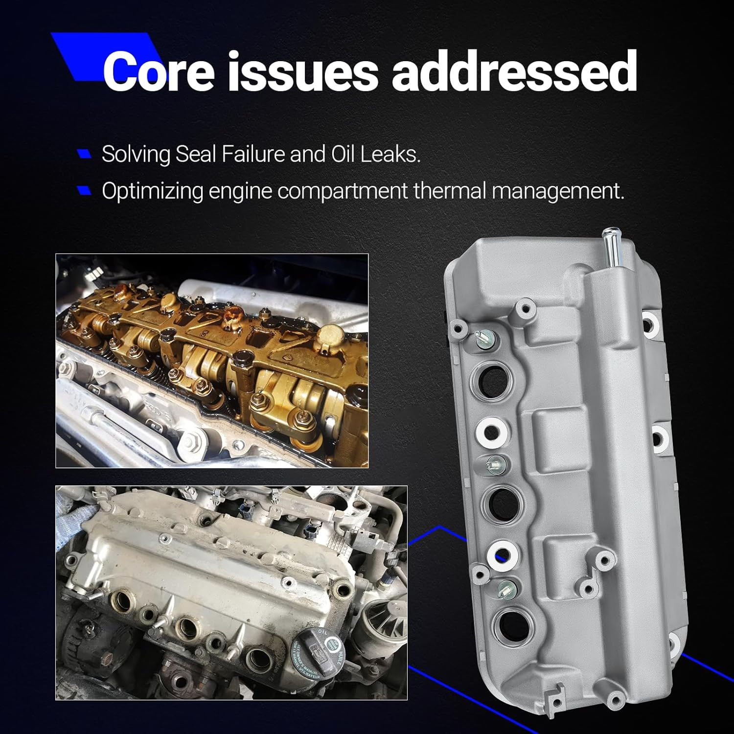 Aluminium Rear Engine Valve Cover for Honda & Acura 3.5L 3.7L Models