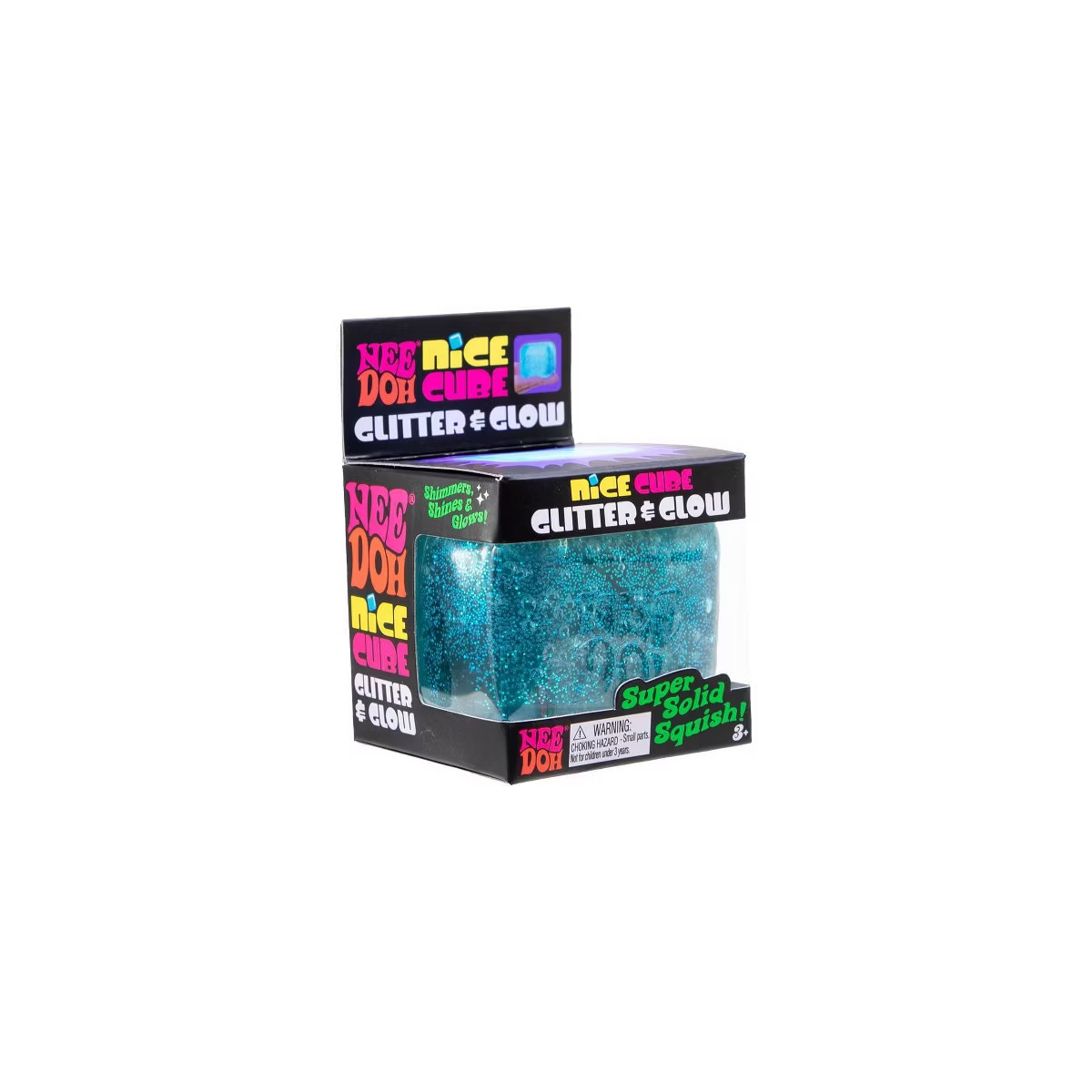 NeeDoh Nice Cube Glitter and Glow Viral Squishy Schylling Fidget Toy New in Box