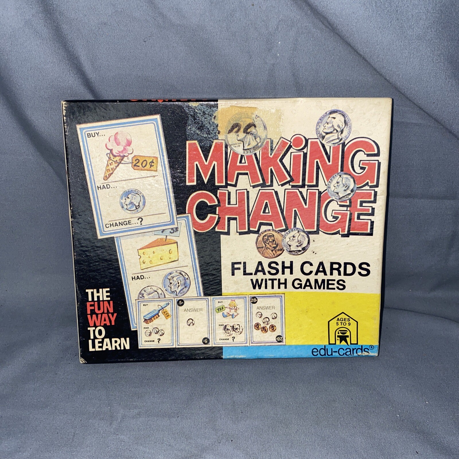 Vintage Making Change Flash Cards Games Binney & Smith Complete Math Ed 1977