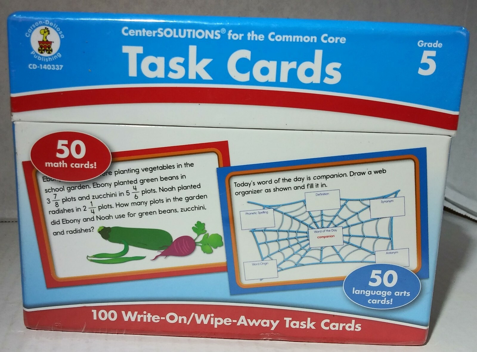 CarsonDellosa Task Cards Learning Cards Grade 5