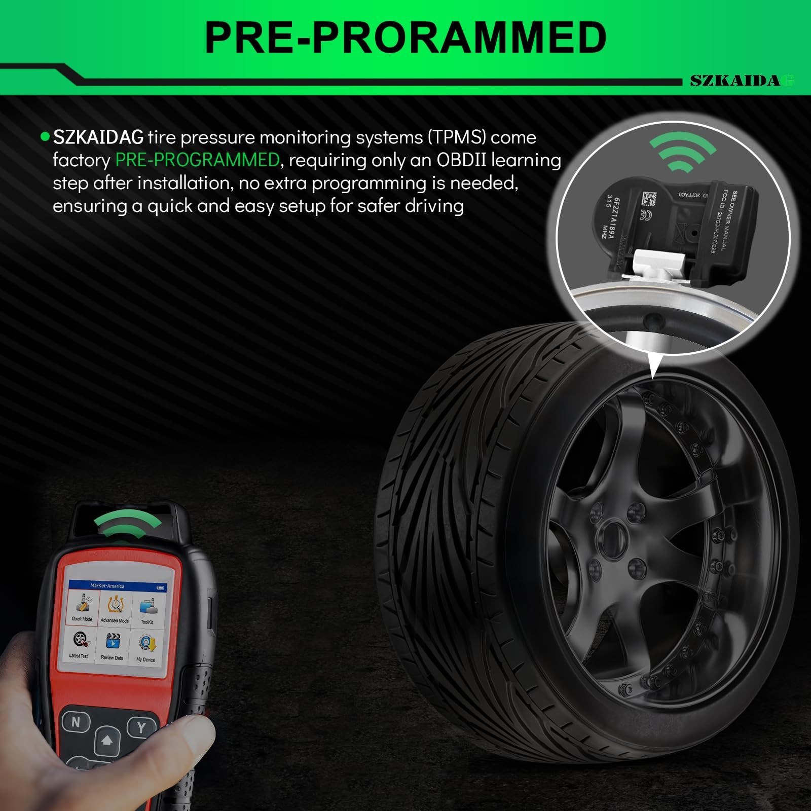315MHZ Pre-Programmed TPMS Sensor for:-Ford Edge 2007 2008 2009 for:-Mustang …