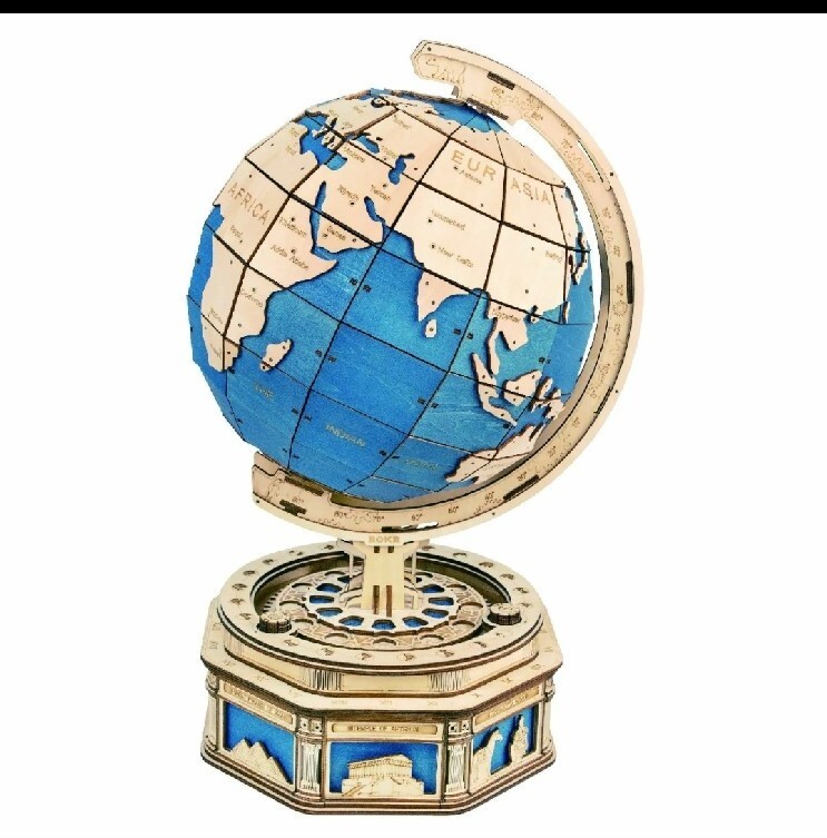 Hands Craft DIY 3D Wooden Puzzle Globe Earth Model, ST002