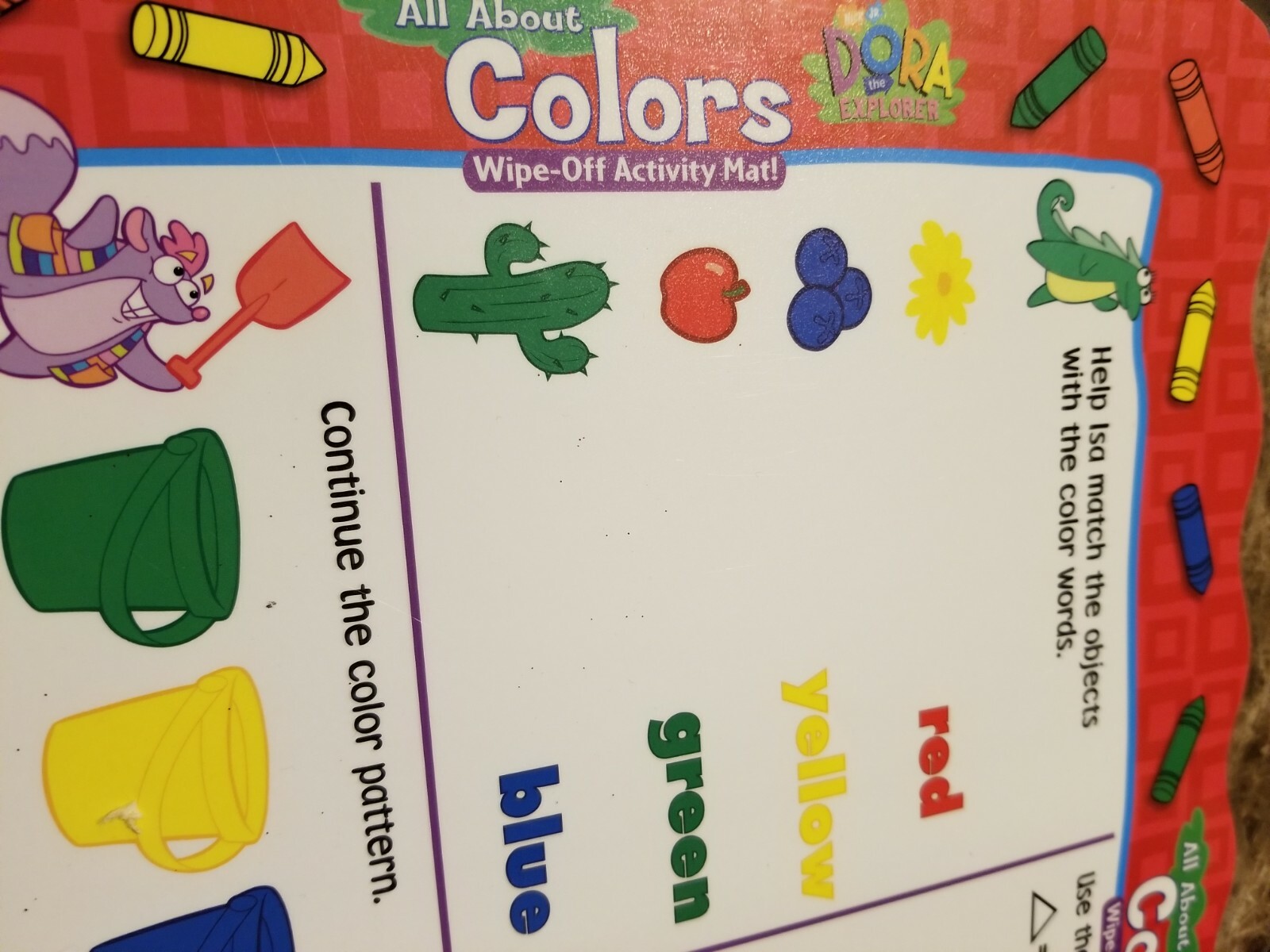 Dora The Explorer All About Colors Activity Placemat