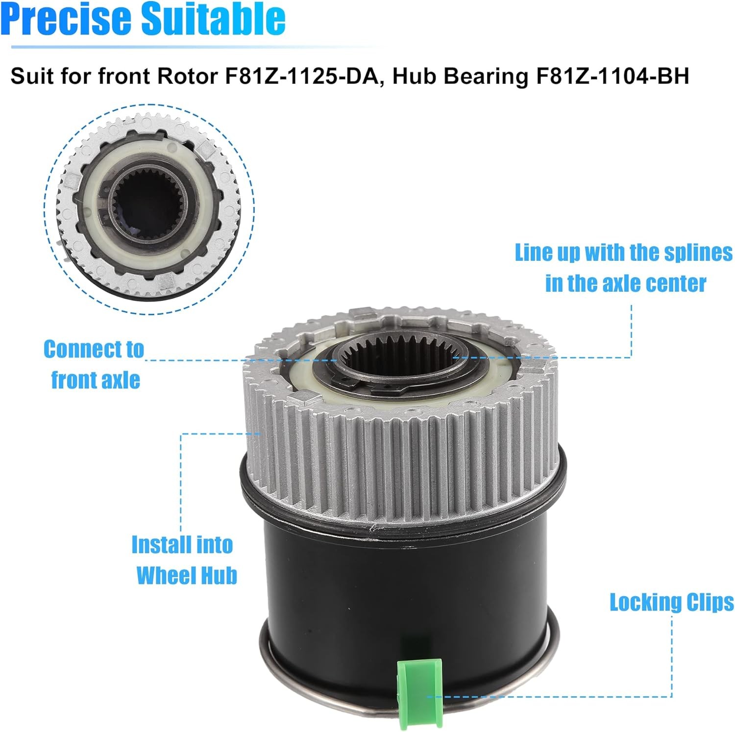 Ford F250 F350 1999-2004 Front Manual Locking Hub Pair