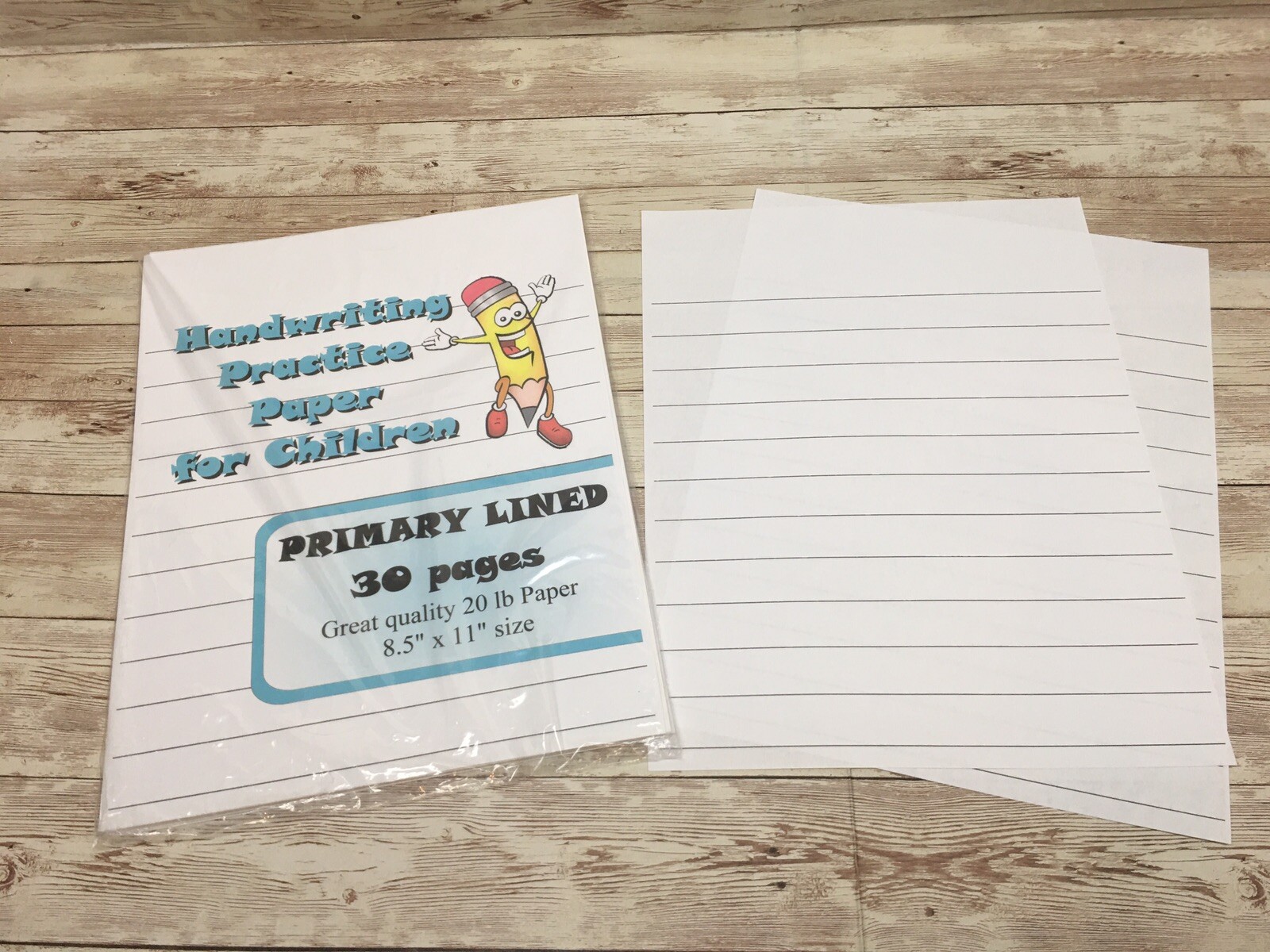 Primary Lined – Handwriting Practice Paper For Children – 30 Sheets