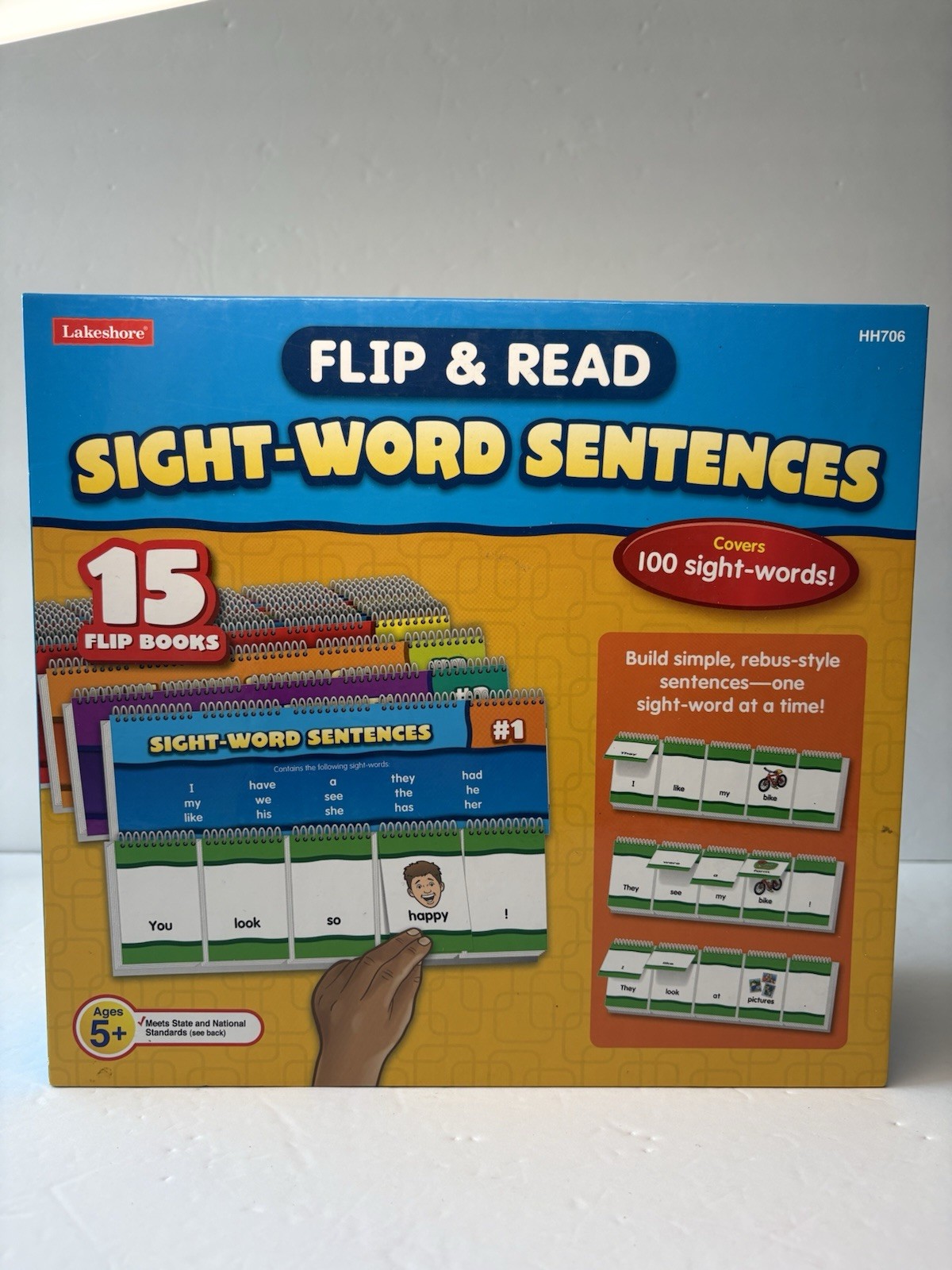 Lakeshore Flip & Read 100 Sight Word Sentences 15 Flip Books Complete VGC HH706