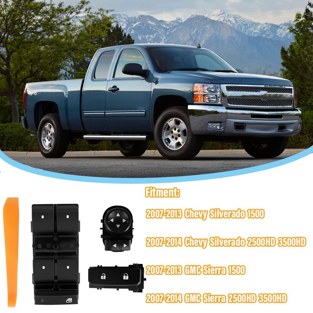 Power Window Door Lock Mirror Control Switch Fits for 2007-2013 Chevy Silverado
