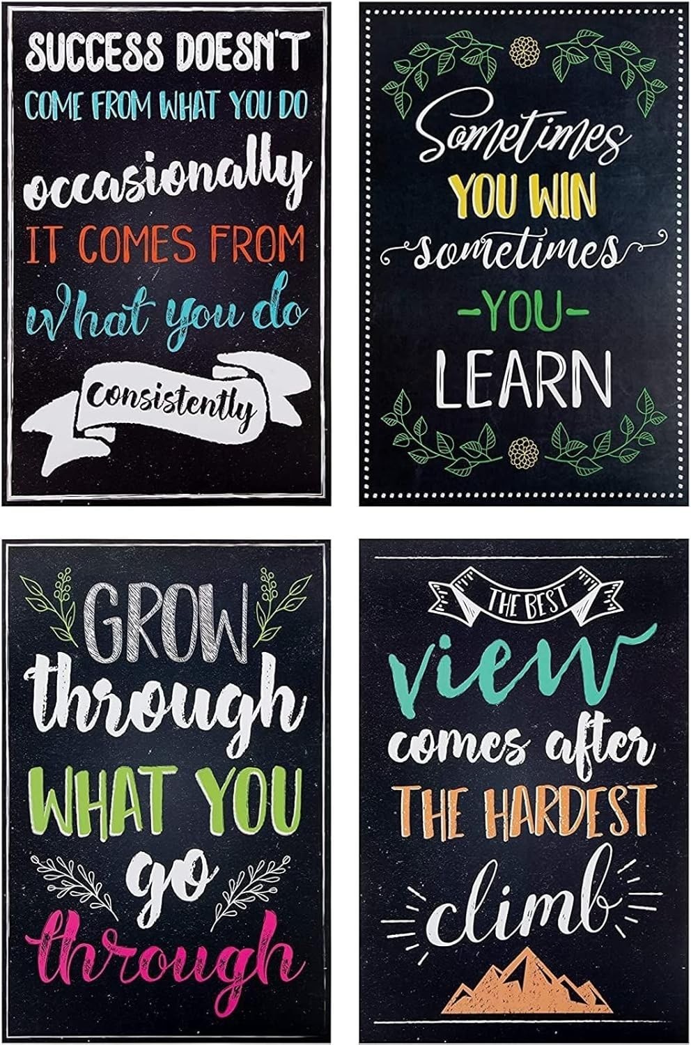 20-Pack 13×19 Inch Motivational Classroom Posters Chalkboard Style Wall Decor