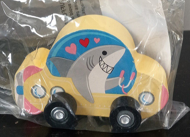Target Bullseye’s Playground Valentine’s Day Wooden Shark Yellow Car Toy