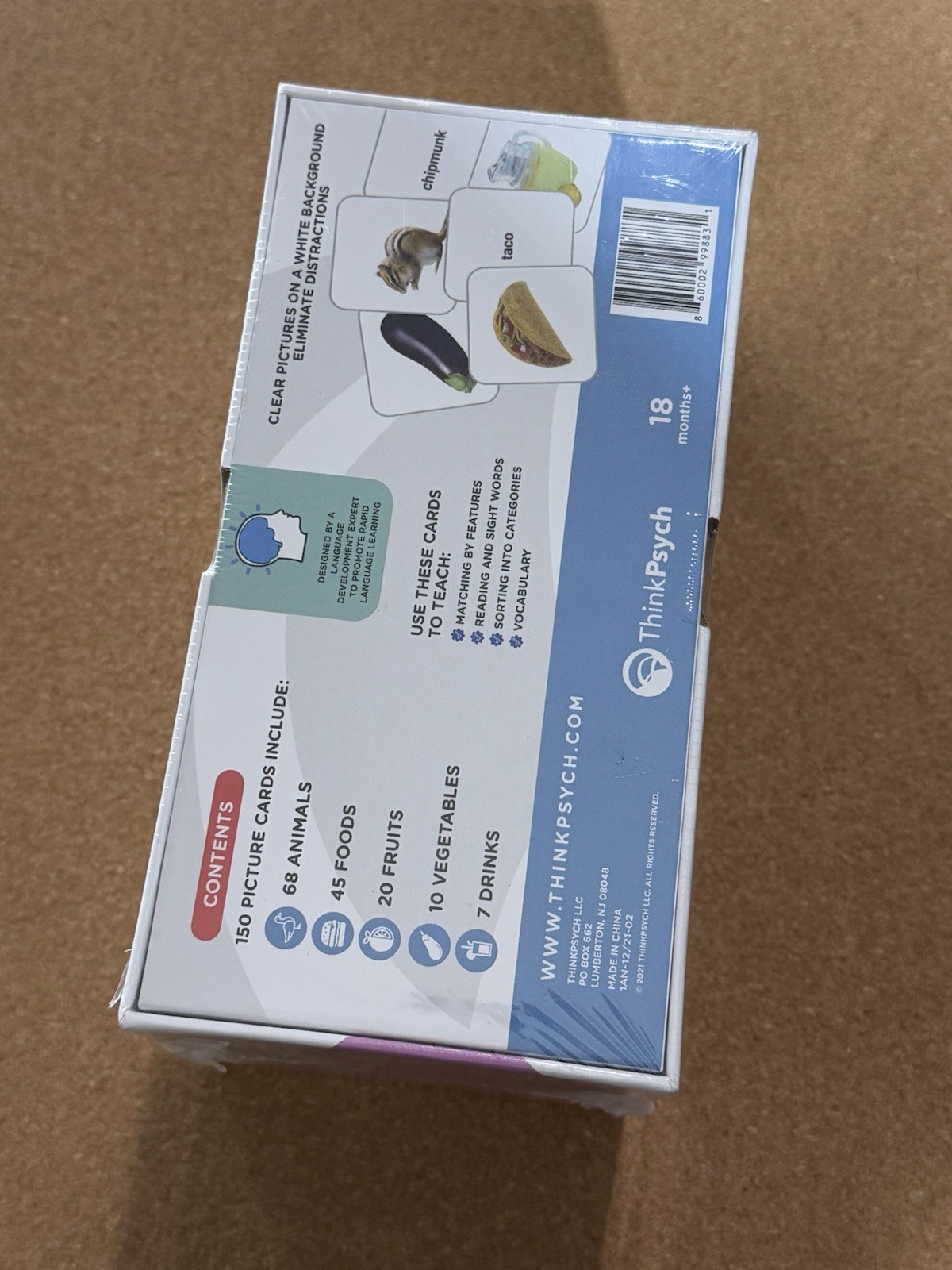 ThinkPsych Language Learning Cards (Level 2) Animals & Food ADVANCED NOUNS