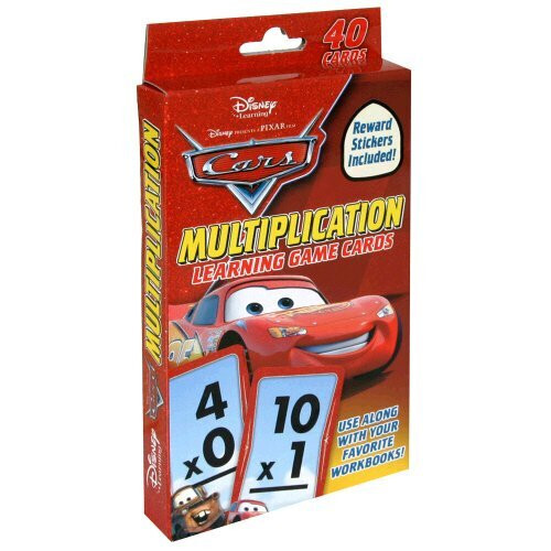 Disney Cars Multiplication Learning Game Cards w/Stickers