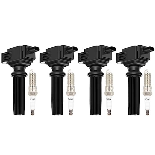 ECCPP UF670 4 ignition coils with 4 iridium Spark Plugs for ford for Lincoln
