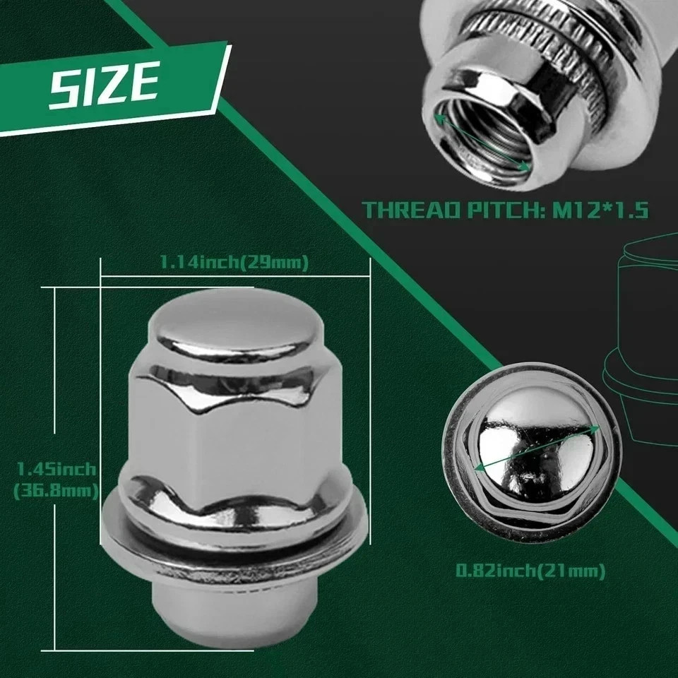 M12x1.5 Lug Nuts,One-Piece Wheel Nuts for Toyota Corolla/Prius/Sienna,Lexus RX35
