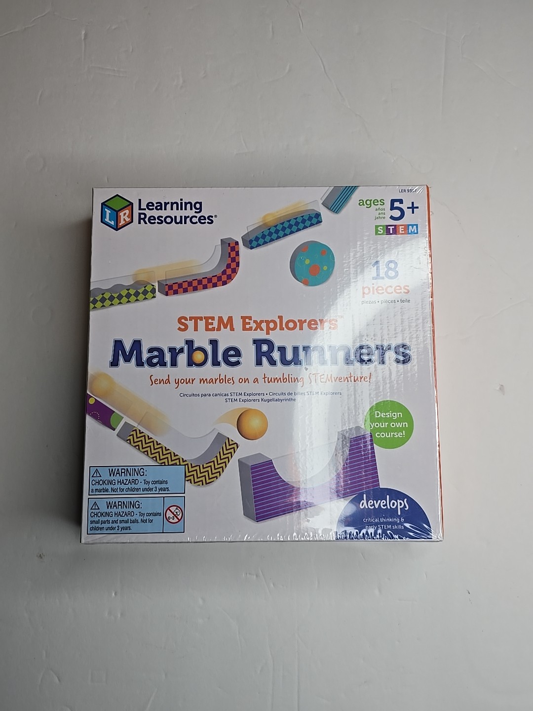 Learning Resources STEM Explorers Marble Runners 18 Piece Set NEW Sealed Ages 5+