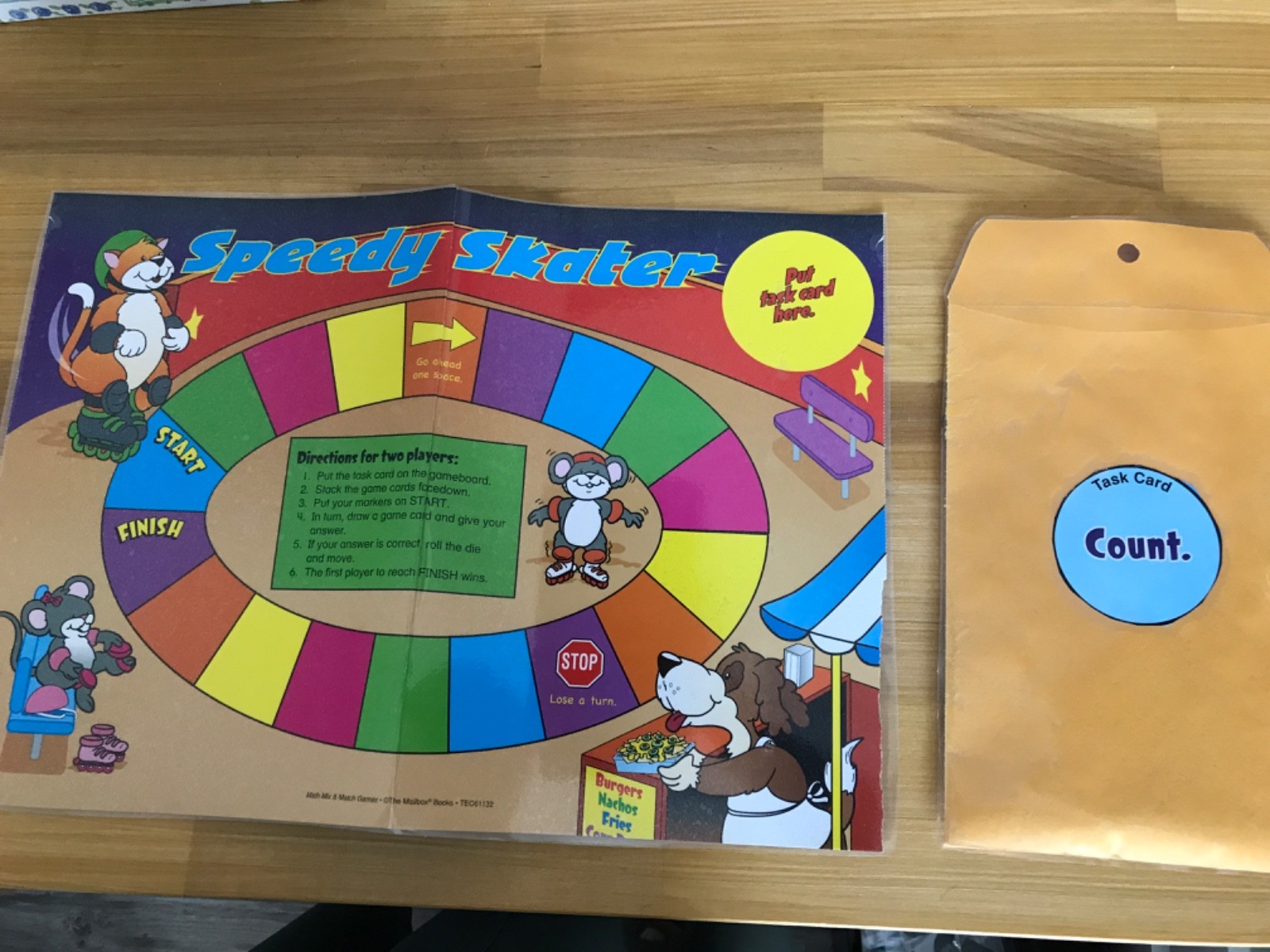 Speedy Skater! Counting sets 10 math teacher game resources kindergarten