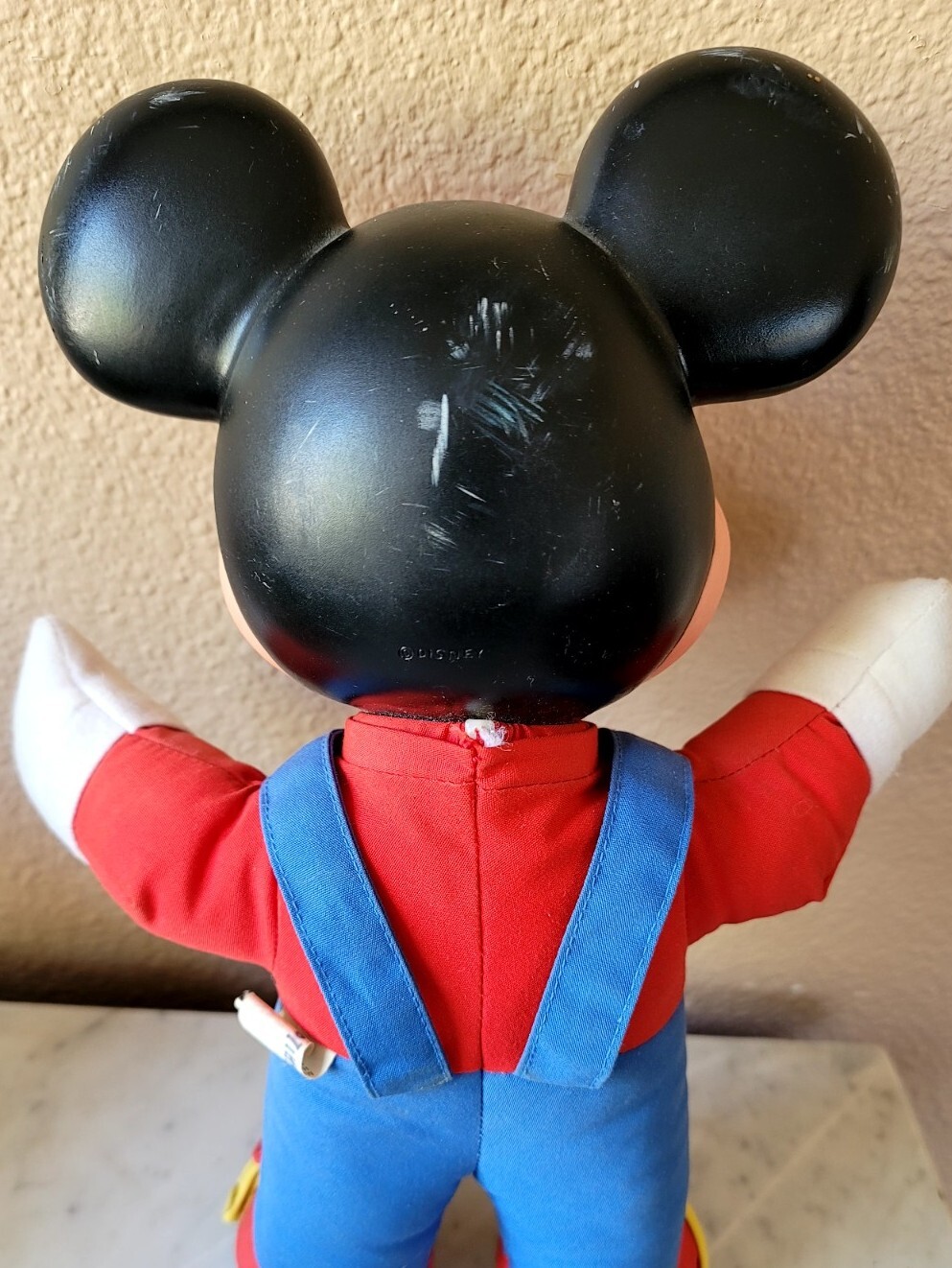 Mattel Vintage Disney Mickey Mouse Learn How to Dress Tie Buckle Doll Plush 80s