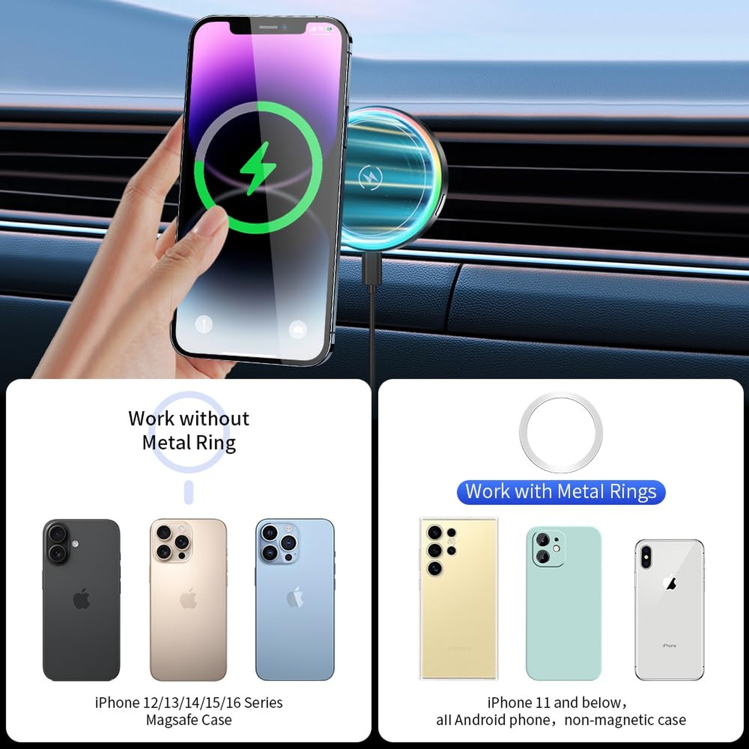 Car Magnetic Phone Mount for Ford Mustang 2015 2016 2017 2018 2019 2020 2021 …