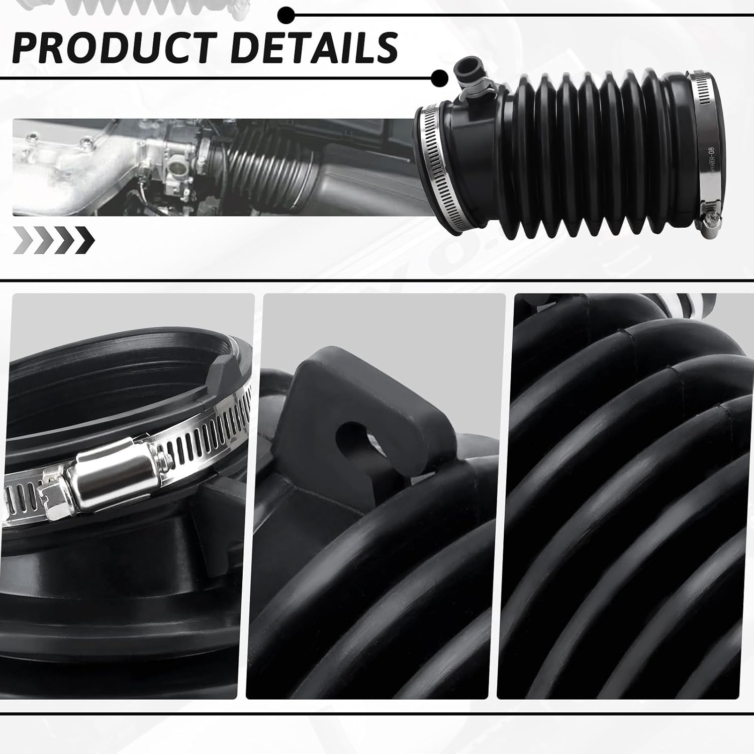 Engine Air Intake Hose w/Clamps Compatible With Honda Acura Vehicle Accord V6 3.