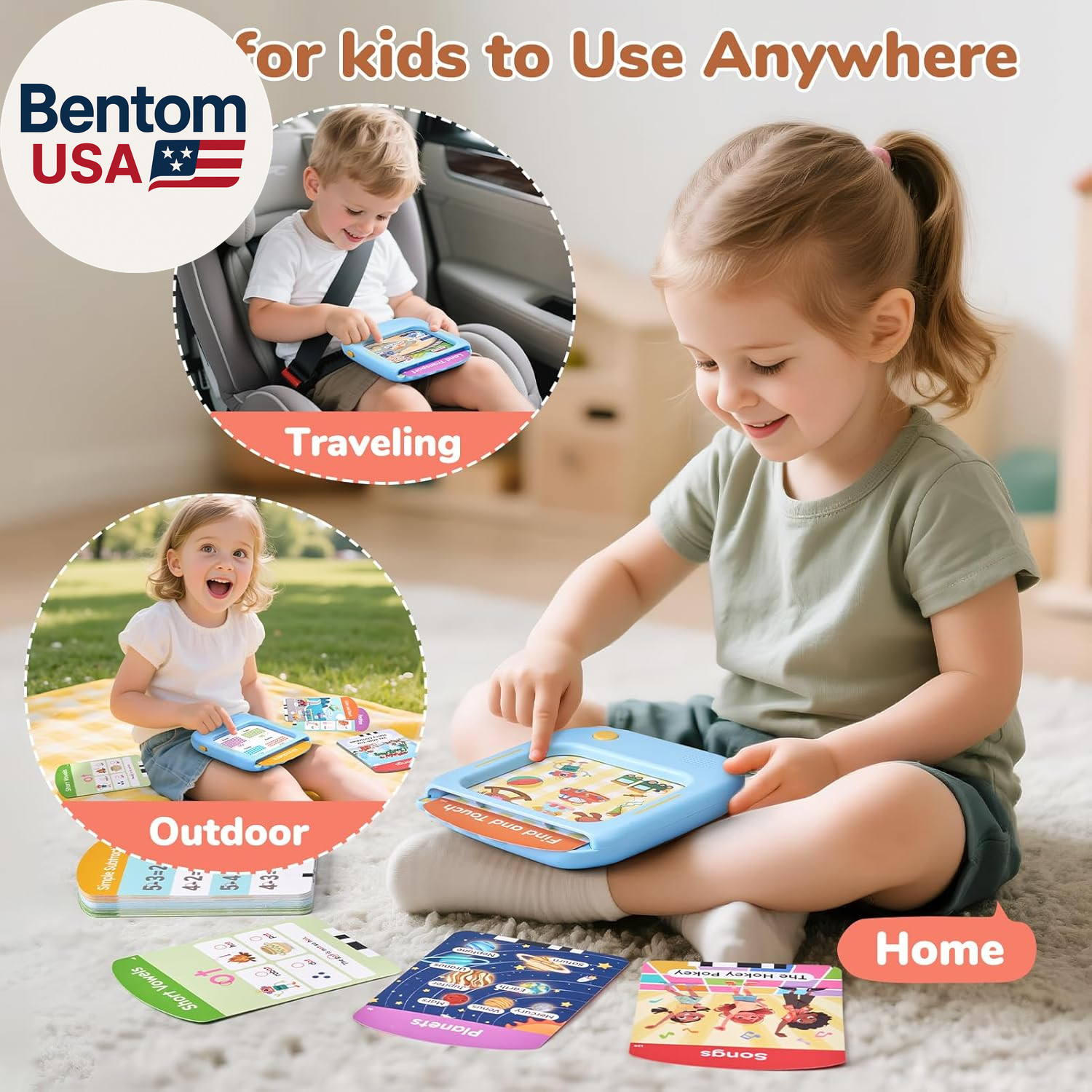 Kids Learning Tablet, Phonics Talking Flash Cards, Learn to Read with 156 Pages,