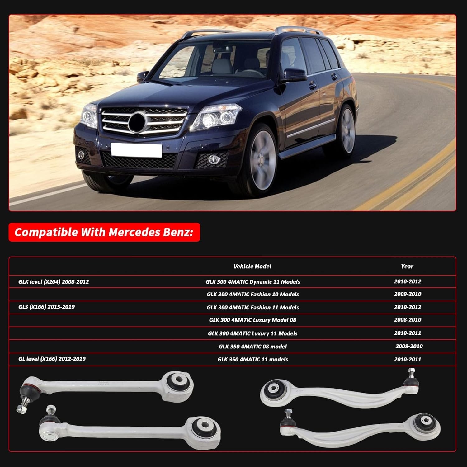 GLK Class Front Lower Arms 4 Piece