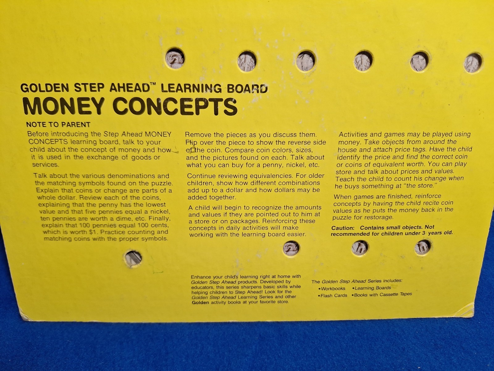 1985 Collectors Vintage Golden Step Ahead learning Puzzle Fun with Money 4739-1