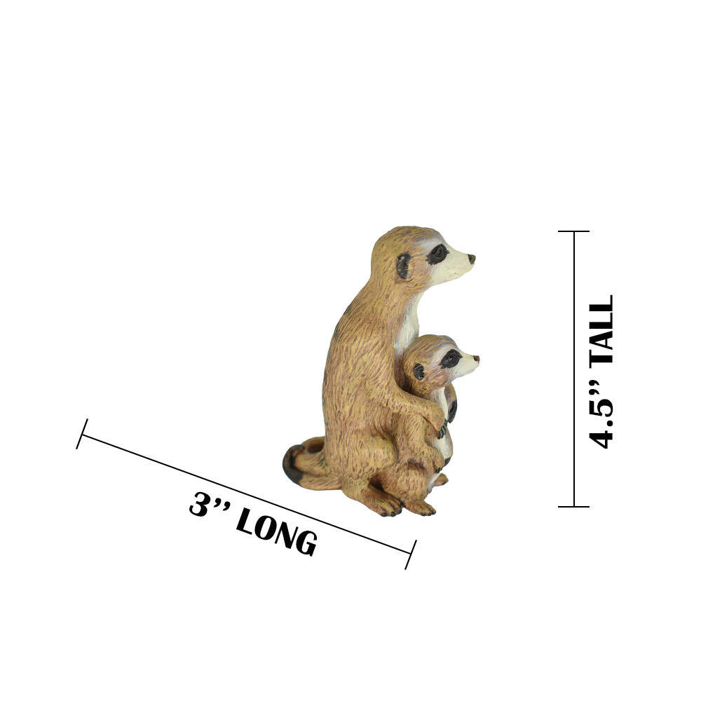 Meerkat with baby Plastic Replica 4 1/2″ Tall- F1351 B177
