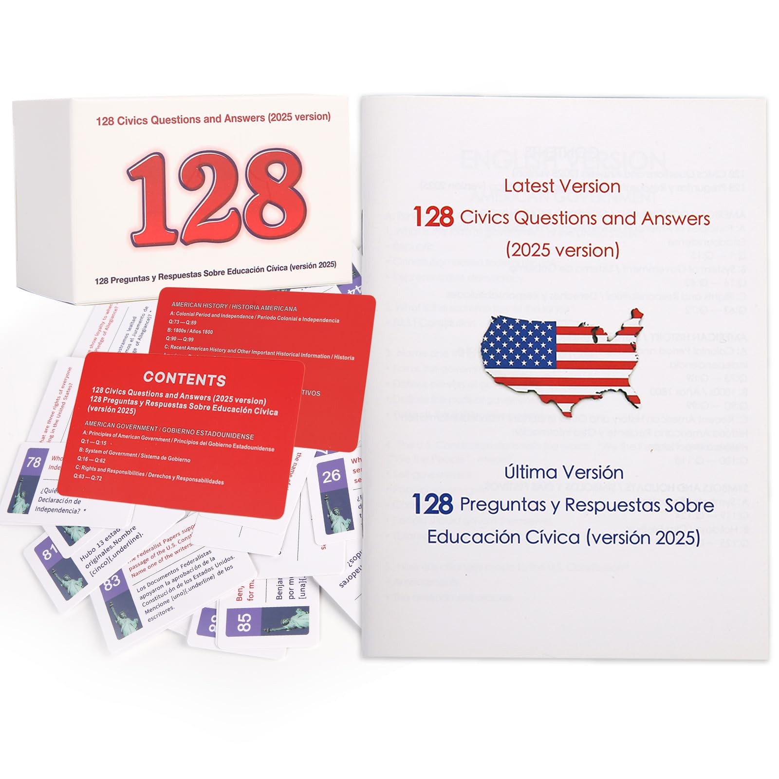 US Citizenship Flash Cards 2026128 Civics Test Flash Cards Bilingual Spanish …