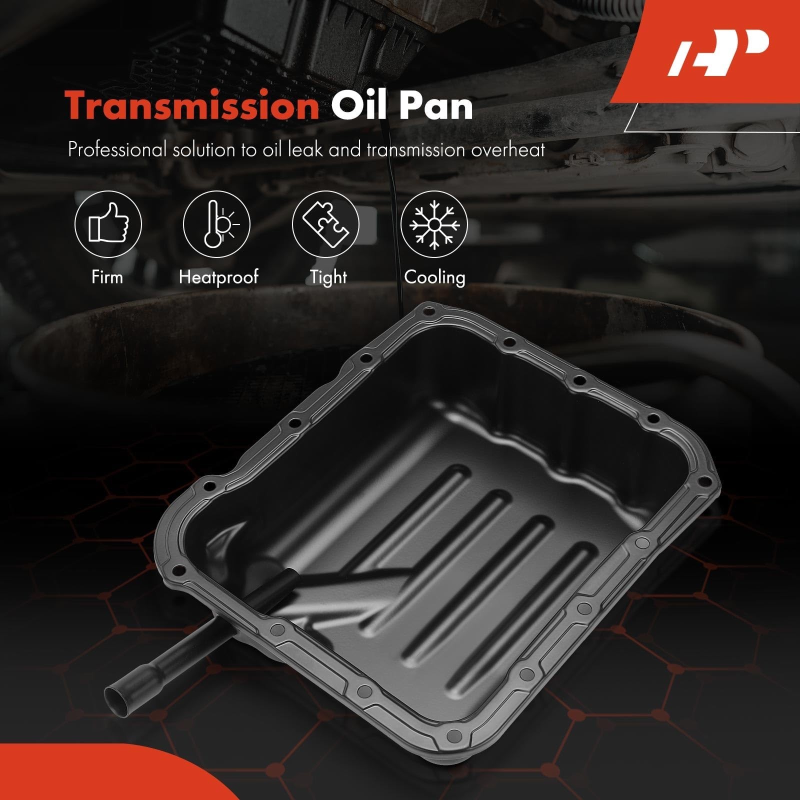 A-Premium Transmission Oil Pan with Drain Plug Compatible with Mitsubishi Mir…