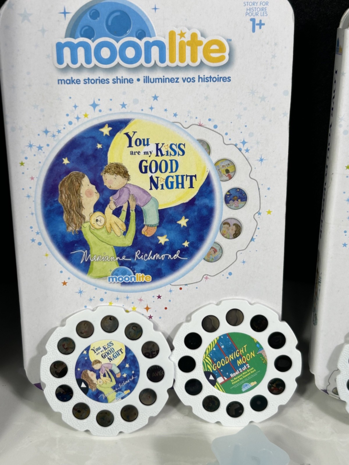 Lot Moonlite Story Projectors (2) & Story Reels (8) Projector Reel NO CODES B6