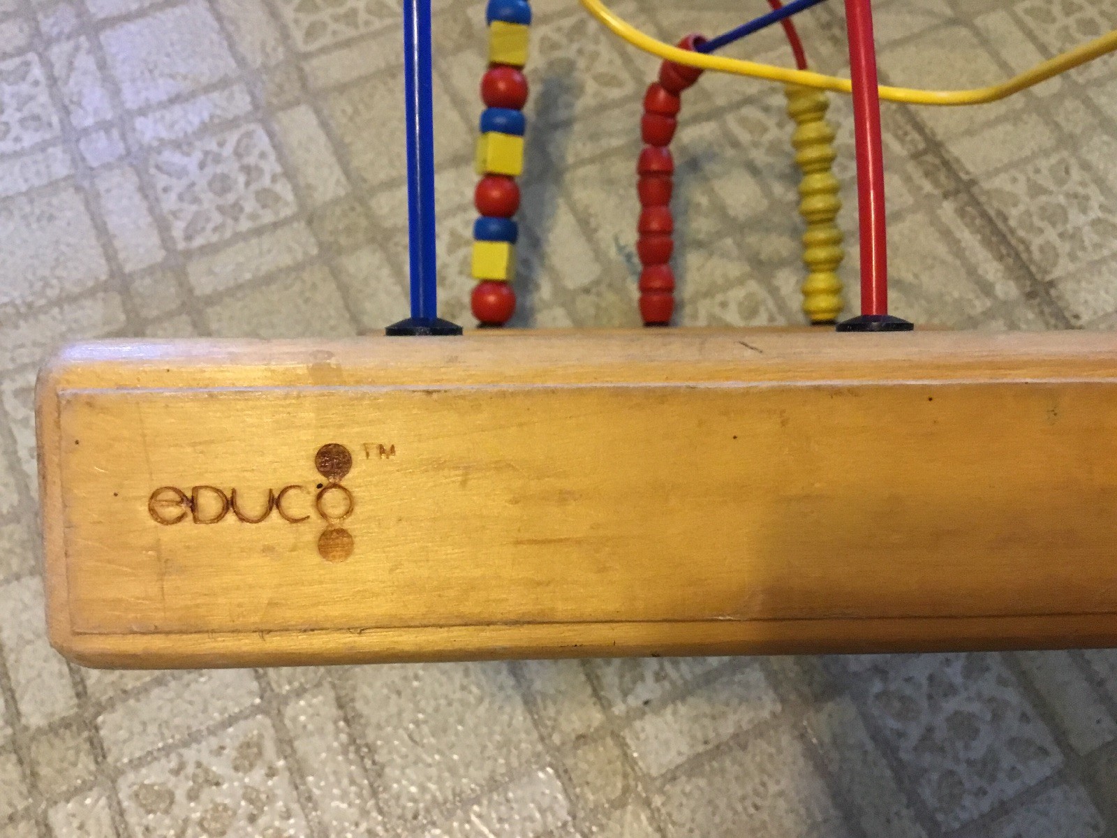 Vintage ED181 Maze By EDUCO Wooden Bead Rollercoaster Toy Made In Alberta Canada