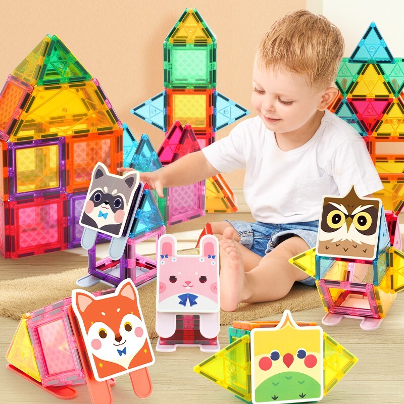 WONDERFUL ZOO Magnetic Tiles Building Toy Educational STEAM Toy for Toddlers 3+