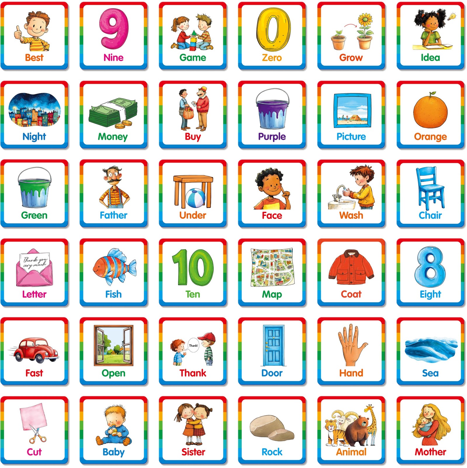 Memory Matching Game, 72 PCS Sight Words Matching Cards for Kids, 36 Pairs Me…