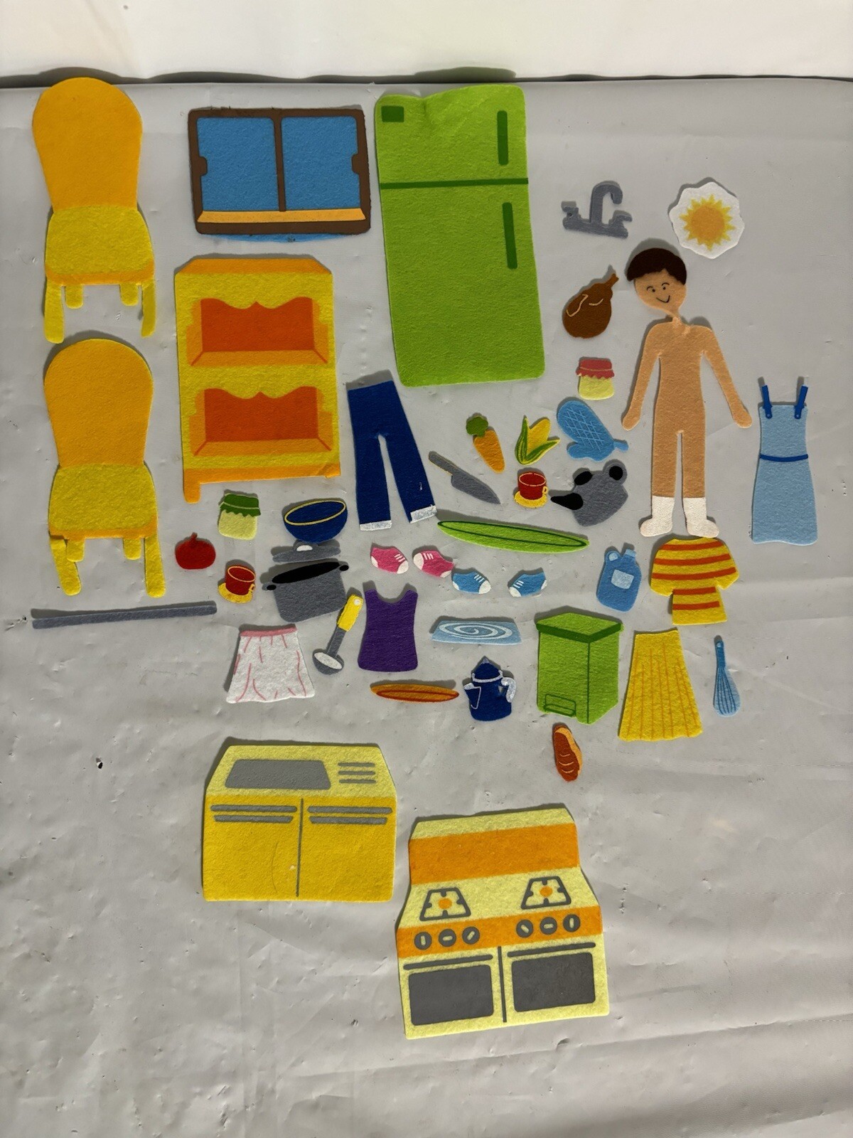 Kitchen Home Scene Children’s Felt Flannel Board Story 40+ Pieces. Play Learn