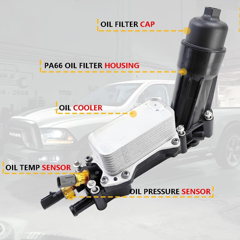 Engine Oil Cooler & Oil Filter Housing Assembly | Fit for 2014-2016 Chrysler 200