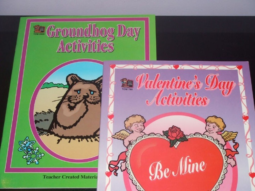 2 BOOKS OF ACTIVITIES Teacher Created Material NEW Groundhog & Valentine’s Day