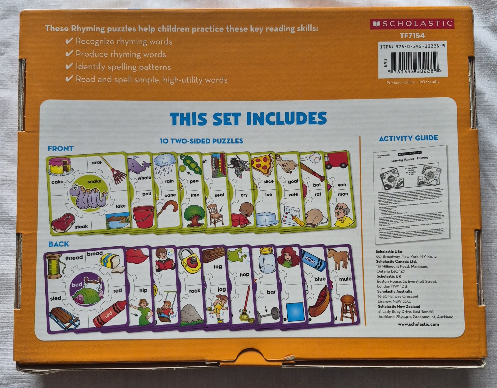 Scholastic 2 Sided Rhyming Learning Puzzles