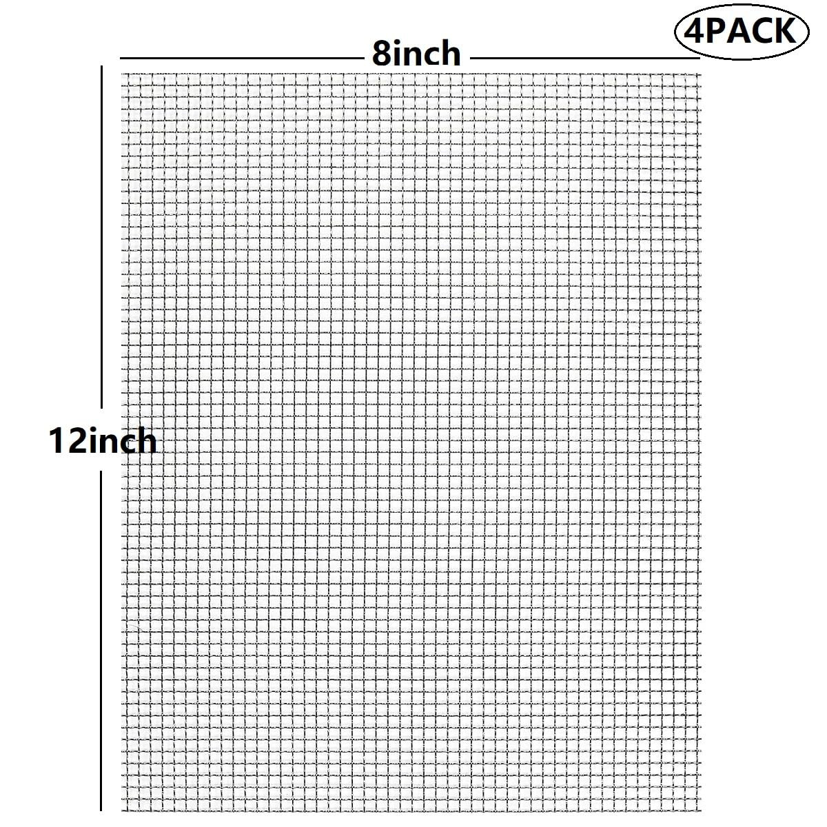 Stainless Steel Mesh 5Mesh with 1MM Wire Dia,4Pack 12X8Inch(305X203Mm) Hard and