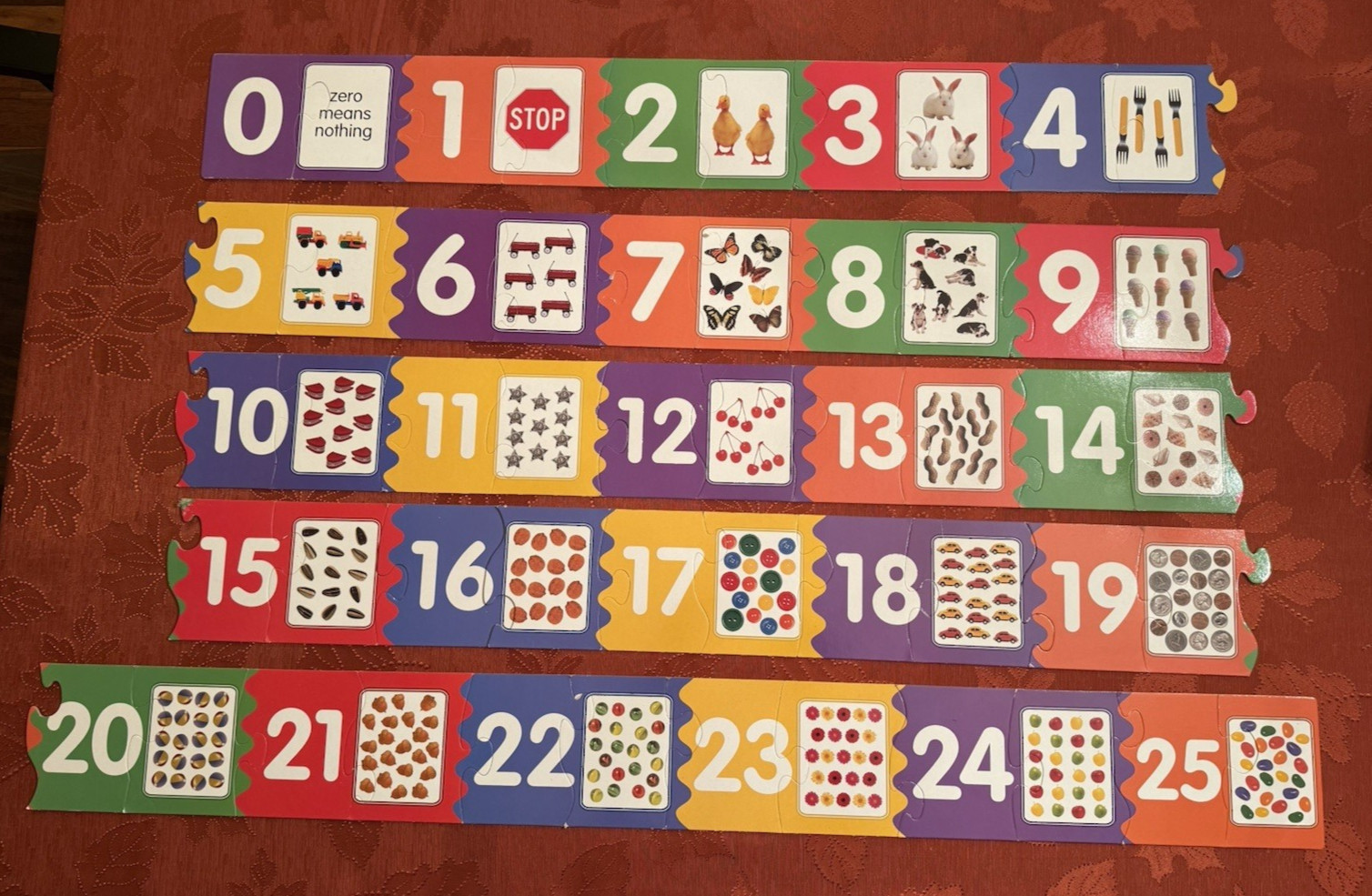 Large Counting Floor Puzzle – 52 Pieces – Approx 17 Ft Long – Homeschool Kids