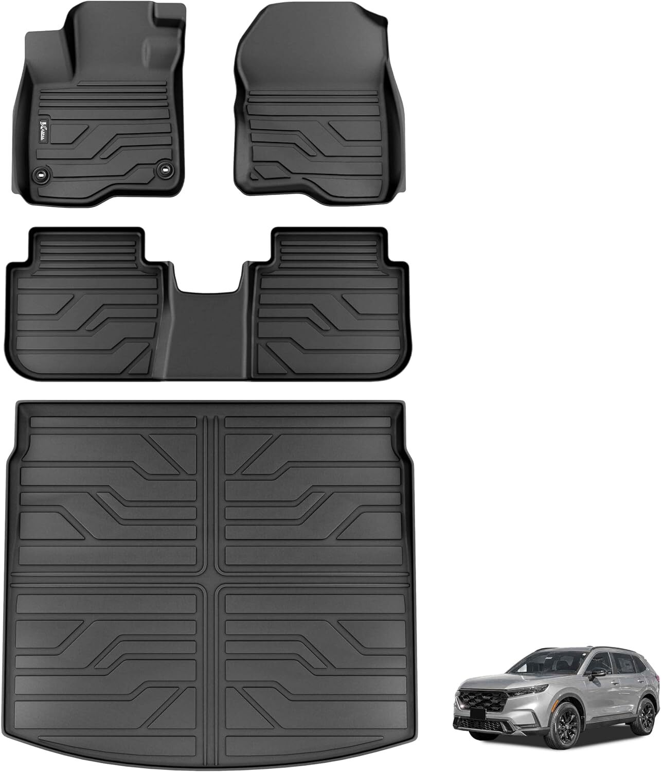 23-25 Honda CR-V & CRV Hybrid 4-Piece Floor Mats Front Rear & Cargo Liner Set