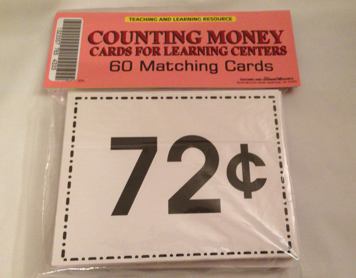 Counting Money – Cards for Learning Center 60 Cards- math money Teaching supplie