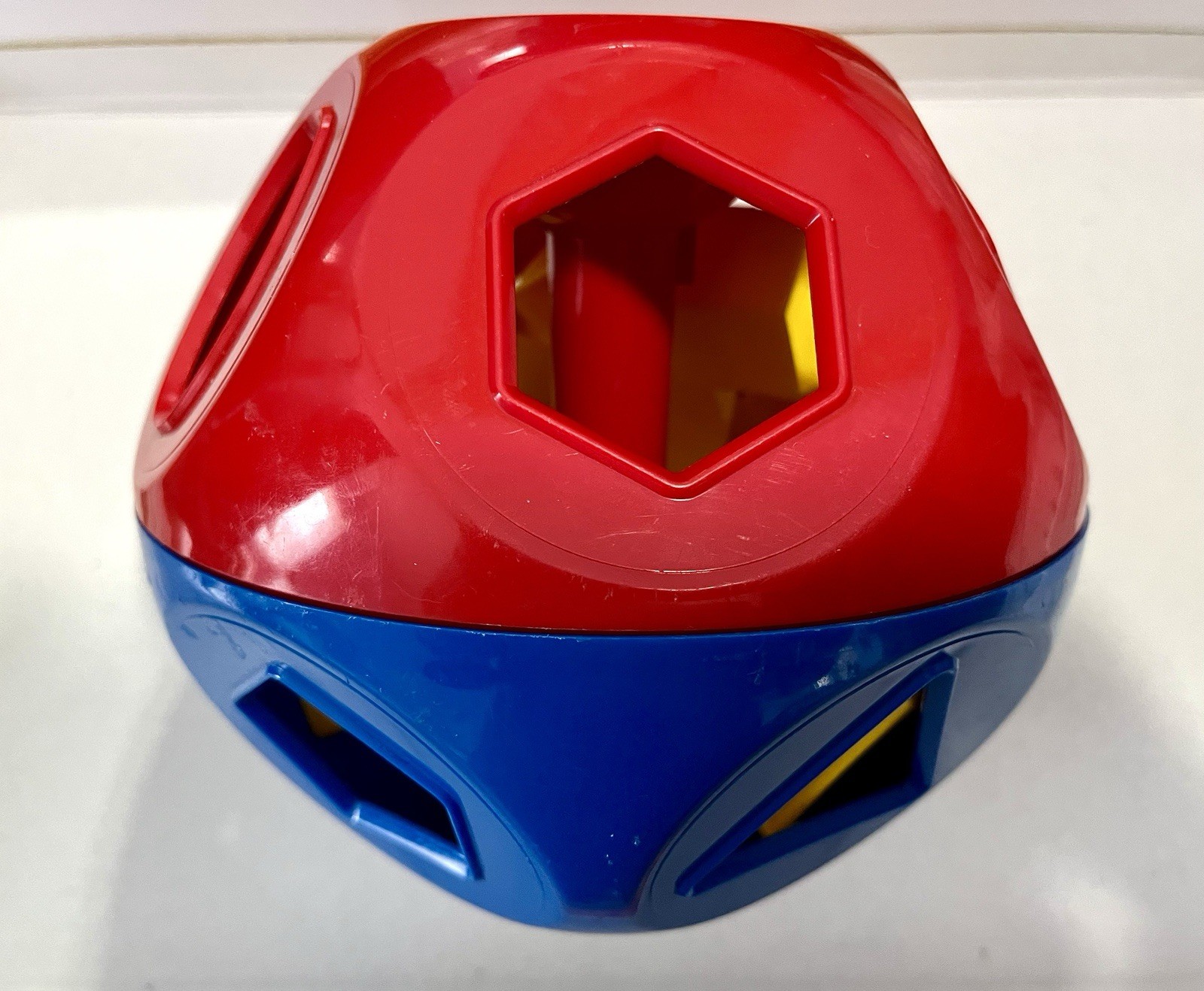 Vintage Blue Red Tupperware Shape O Ball Numbers Sorter Tupperkids Kid Toy